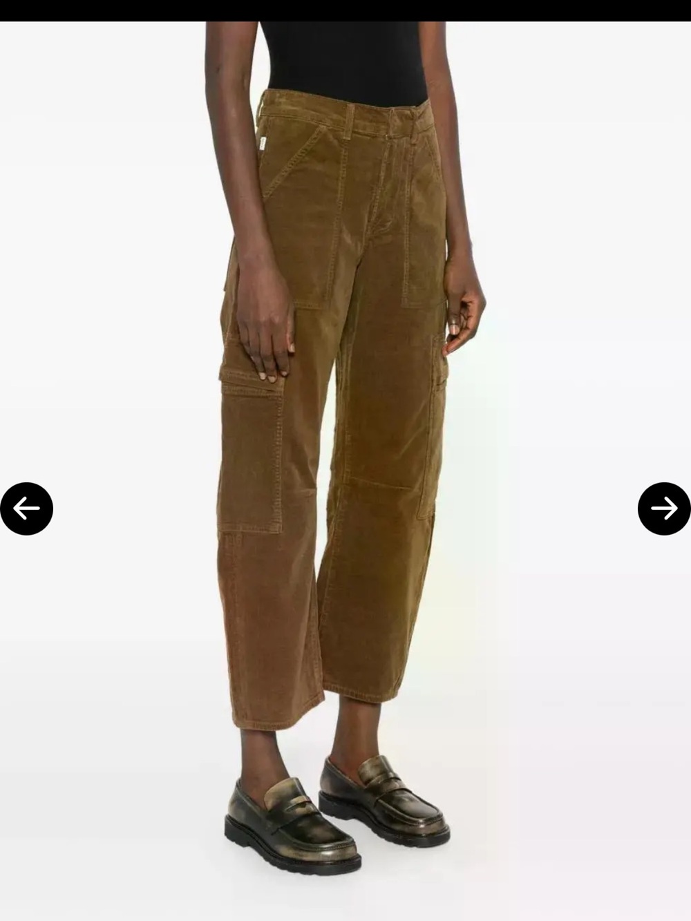 Citizens Of Humanity Size 28 ✨ Marcelle Corduroy Cargo Trousers- Dark Green - Picture 8 of 11